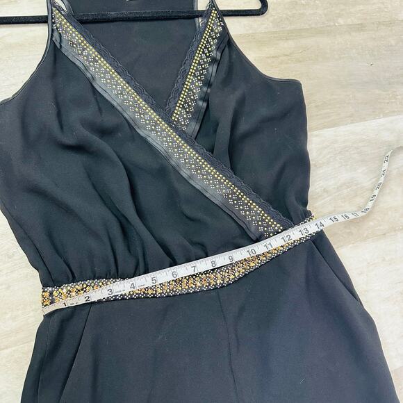 Diane von Furstenberg Caroline Embellished Surplice-Top Jumpsuit in Black - Picture 9 of 11